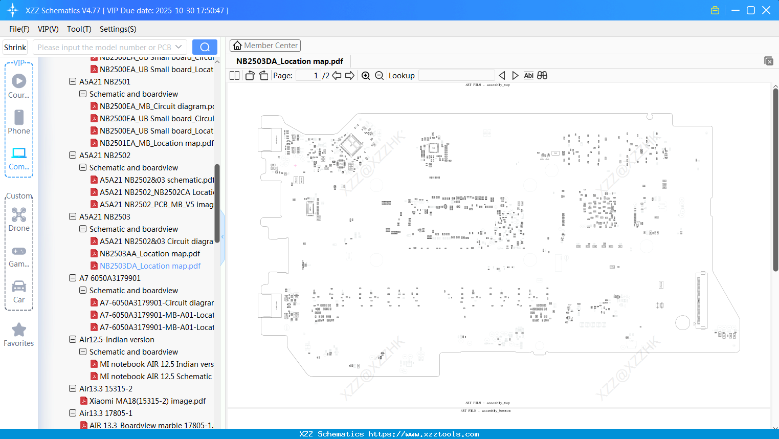 Laptop Xiaomi NB2503DA_Location Map